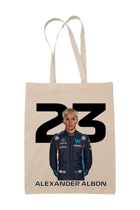 Alexander Albon Formula 1 2024 vászontáska, natúr, 42 x 38 cm