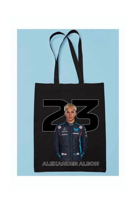 Geanta de panza Alexander Albon Formula 1 2024, negru, 42 x 38 cm