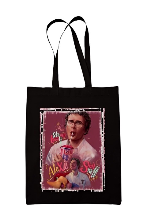 Alexie Smirnoff stranger things vászontáska, fekete, 42 x 38 cm