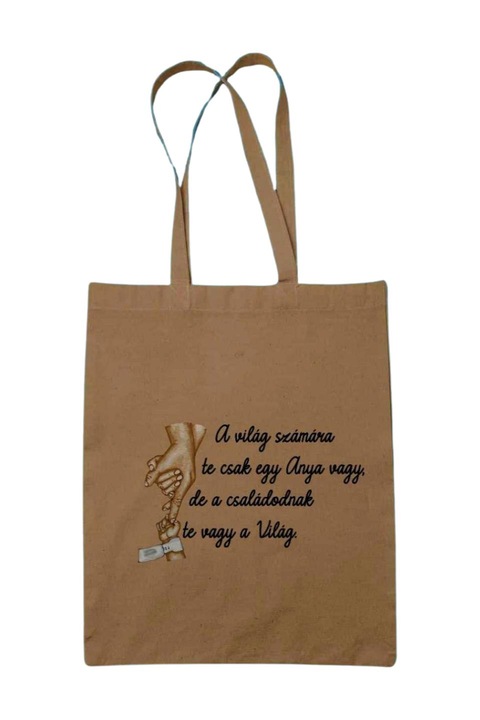 A világ számára vászontáska, natúr, 42 x 38 cm