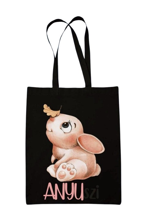Anyuszi vászontáska, fekete, 42 x 38 cm