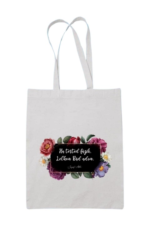 József Attila Ha tested fázik vászontáska, fehér, 42 x 38 cm