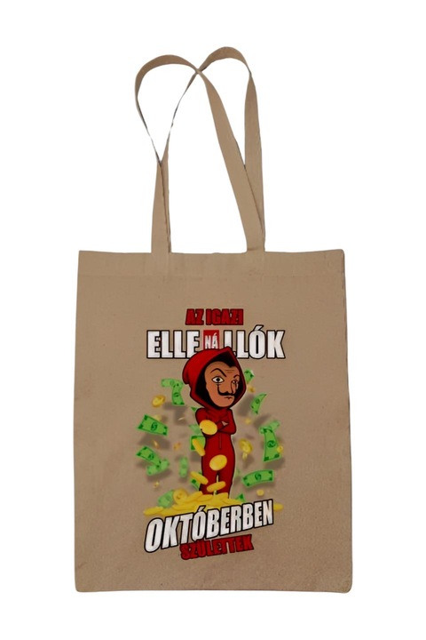 Az igazi ellenállók októberben születtek vászontáska, natúr, 42 x 38 cm