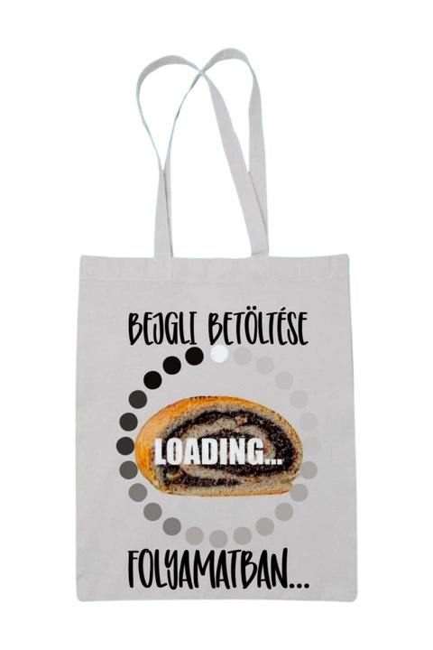 Bejgli betöltése folyamatban vászontáska, fehér, 42 x 38 cm
