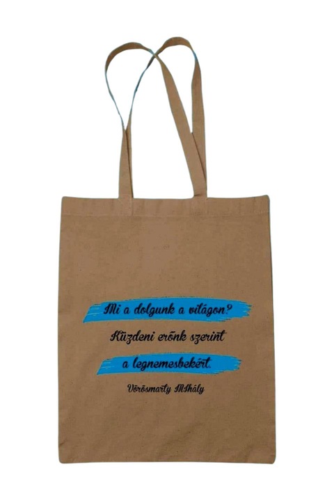 Mi dolgunk Vörösmarty Mihály vászontáska, natúr, 42 x 38 cm