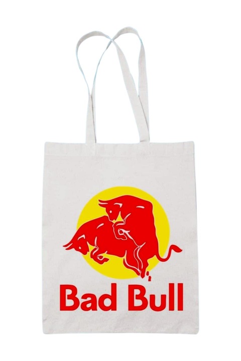 Bad bull vászontáska, fehér, 42 x 38 cm
