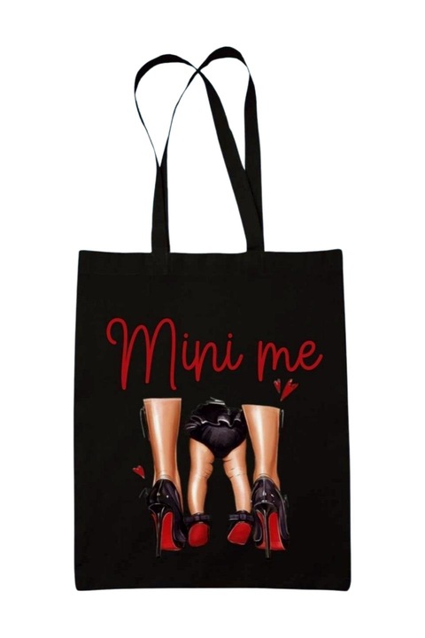 Mini me vászontáska, fekete, 42 x 38 cm