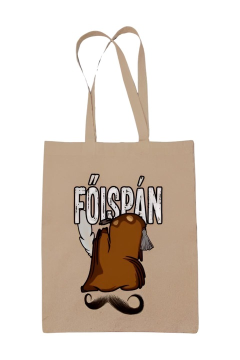 Főispán fejfedős vászontáska, natúr, 42 x 38 cm