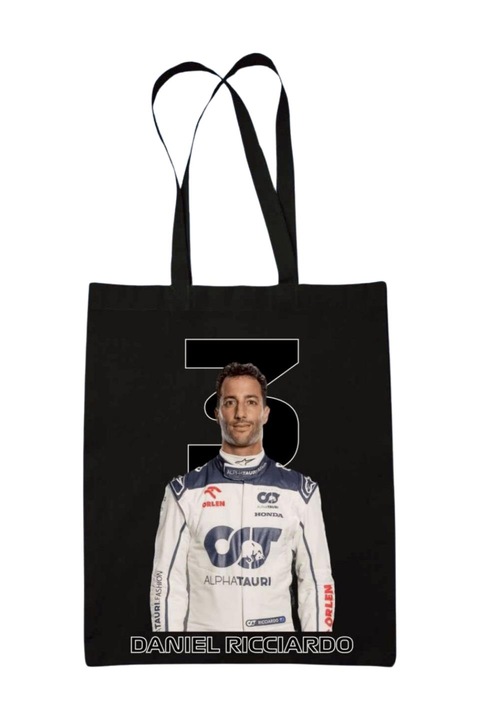 Daniel Ricciardo Formula 1 2024 vászontáska, fekete, 42 x 38 cm