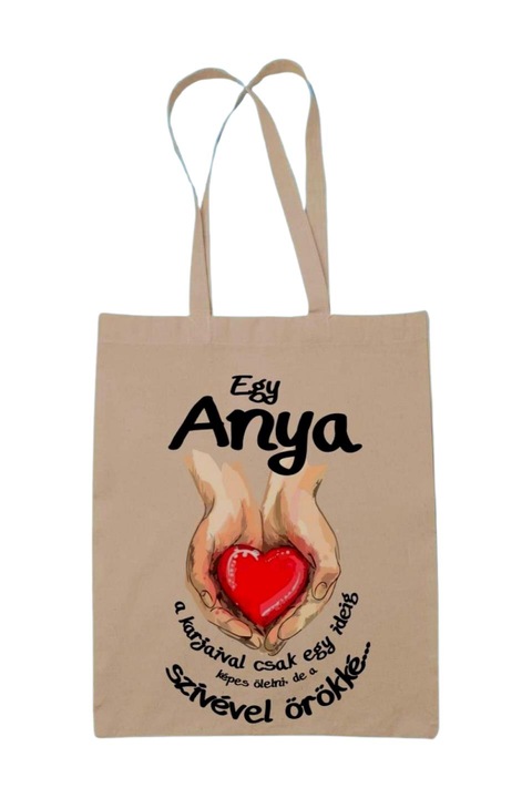 Egy anya a karjaival vászontáska, natúr, 42 x 38 cm