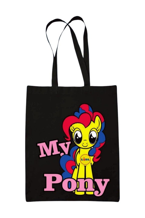 My Lidl pony vászontáska, fekete, 42 x 38 cm