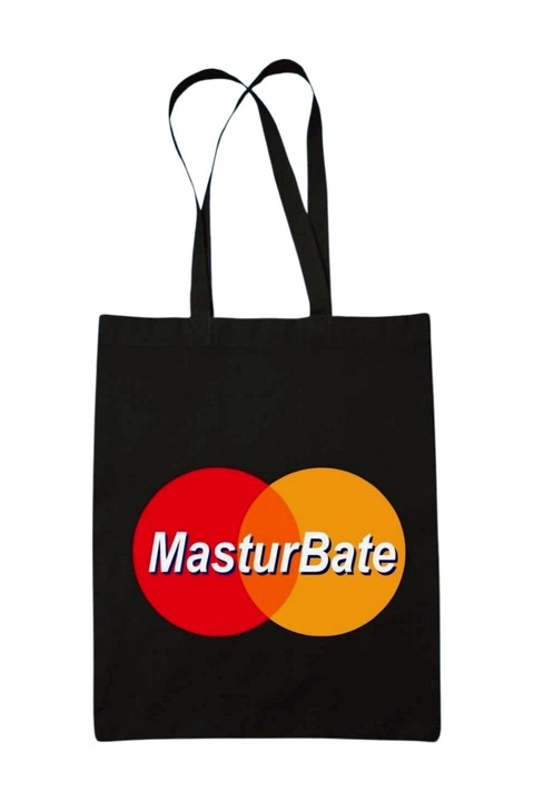 MasturBate vászontáska, fekete, 42 x 38 cm