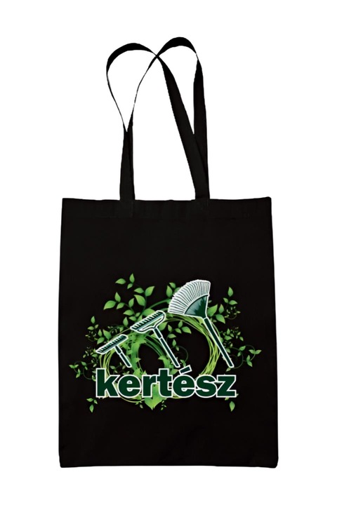 Kertész vászontáska, fekete, 42 x 38 cm