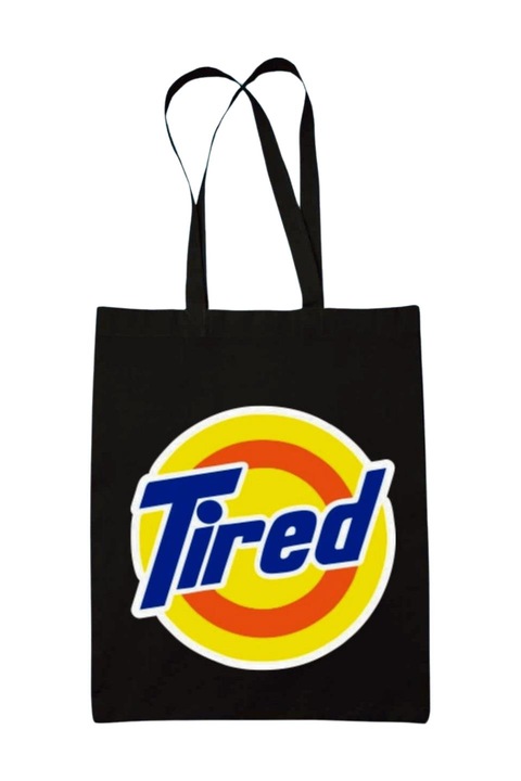 Tired vászontáska, fekete, 42 x 38 cm