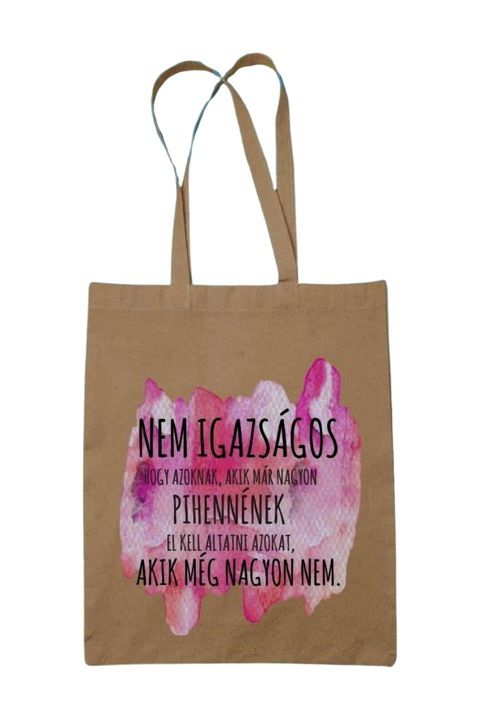 Nem igazságos vászontáska, natúr, 42 x 38 cm