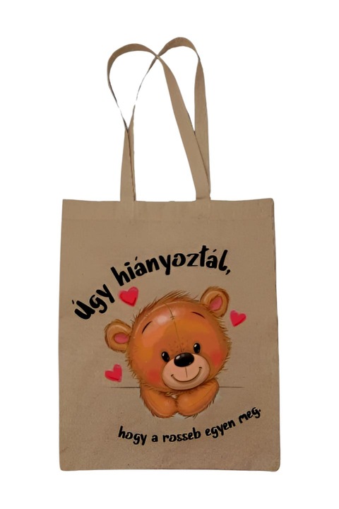 Úgy hiányoztál hogy a rosseb egyen meg vászontáska, natúr, 42 x 38 cm