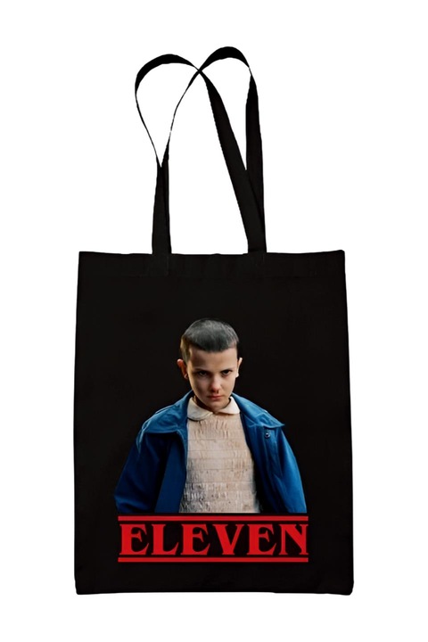 Stranger things Eleven vászontáska, fekete, 42 x 38 cm