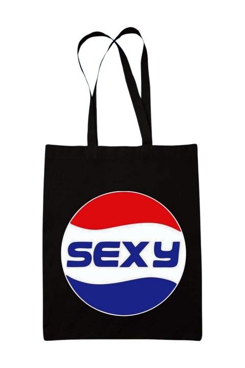 Sexy vászontáska, fekete, 42 x 38 cm