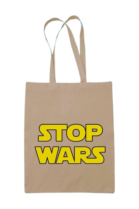 Stop wars vászontáska, natúr, 42 x 38 cm