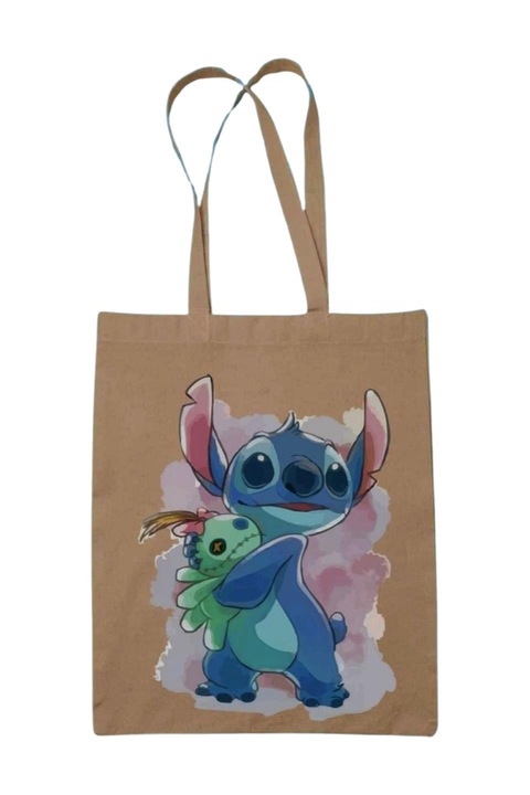 Stitch festmény vászontáska, natúr, 42 x 38 cm