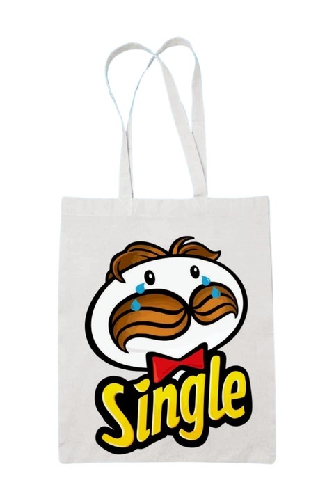 Single vászontáska, fehér, 42 x 38 cm