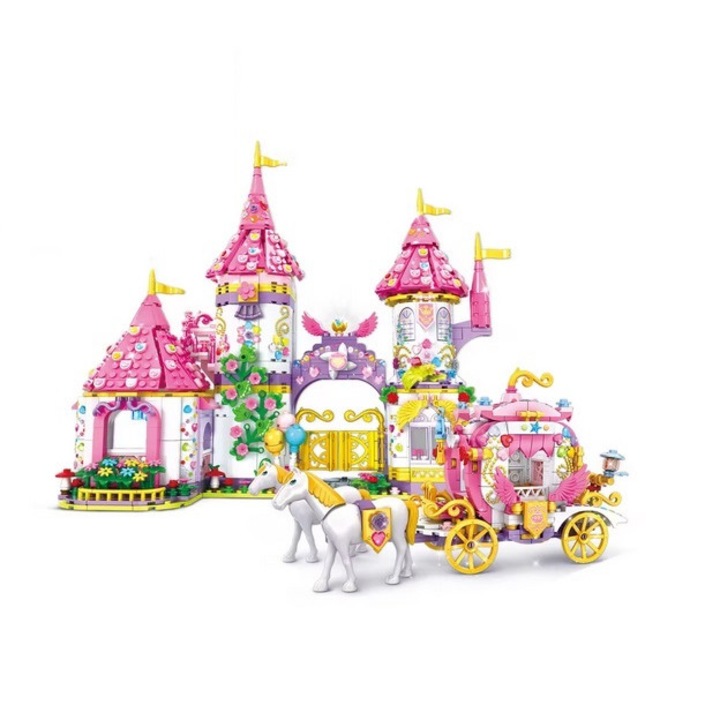 Set de constructie Castelul fermecat al Printeselor de diamant, 1460 piese