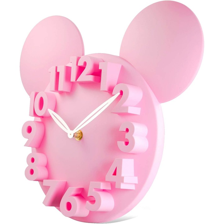 Minnie Mouse falióra, Lafocuse, 3D nagy számokkal, 32 cm, rózsaszín