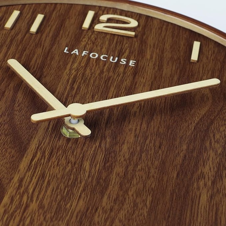 Csupa fa falióra, Lafocuse, néma, 30 cm, barna és bézs