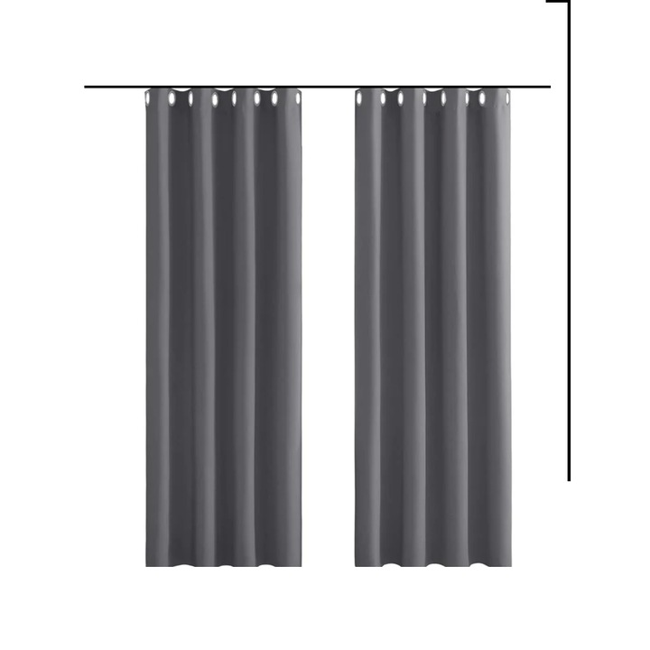 PONY DANCE függöny, hőszigeteléssel, 240 x 200 cm, szürke