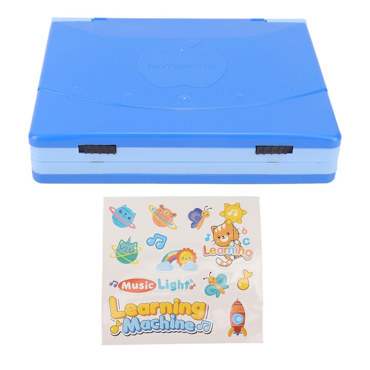 Играчка тип лаптоп със звуци и светлини, пластмаса, 21 см, син, Dalimag