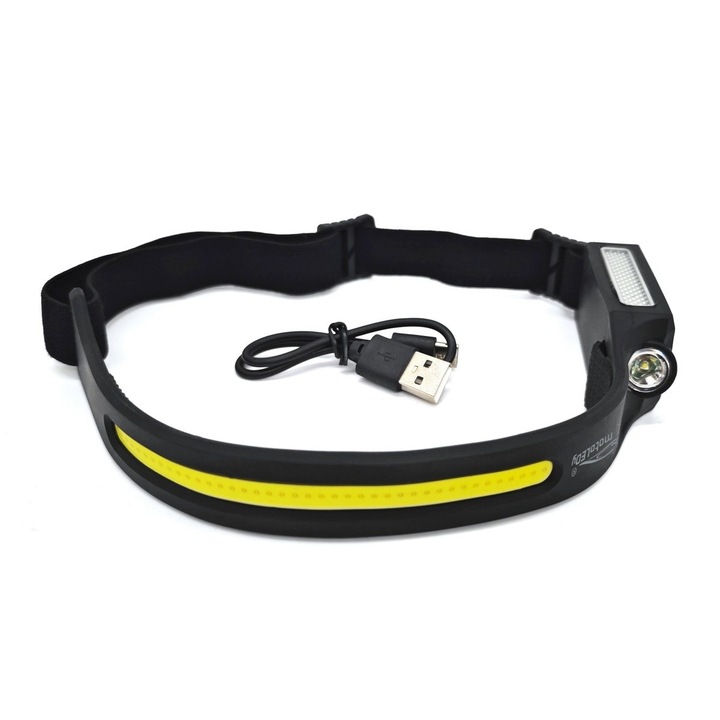 Fejlámpa - COB + LED, mozgásérzékelő, nagy teljesítményű akkumulátor, 2x 8 órás működés, 400lm