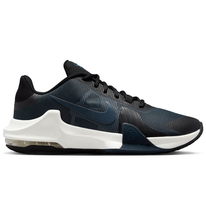 Nike, Pantofi cu imprimeu logo pentru baschet Air Max Impact 4, Albastru inchis