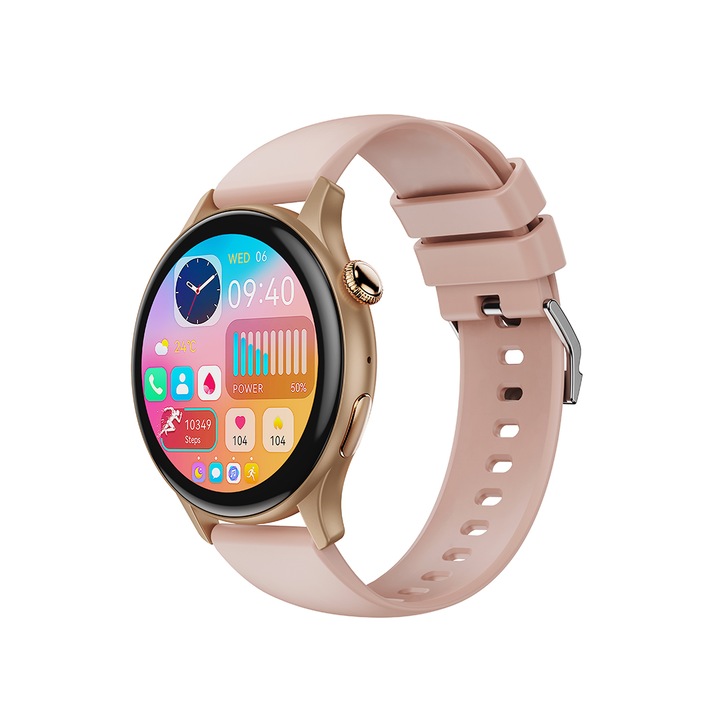 Смарт часовник XO professional J6 с AMOLED екран, цвят розово злато