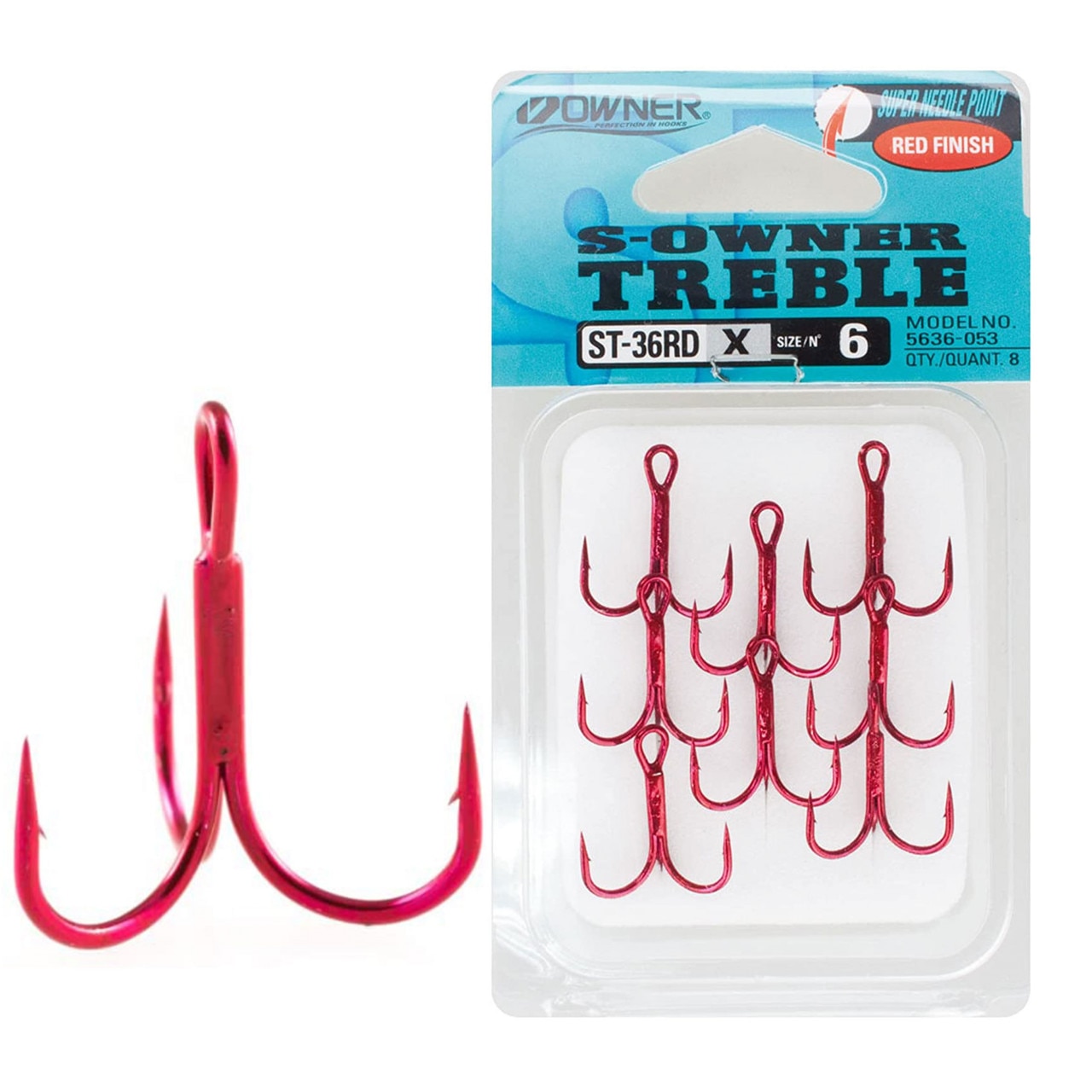 Owner ST-36RD Stinger Triple Hook – No. 18 Red Hook For Bass, Trout & Sea Bass - View #10