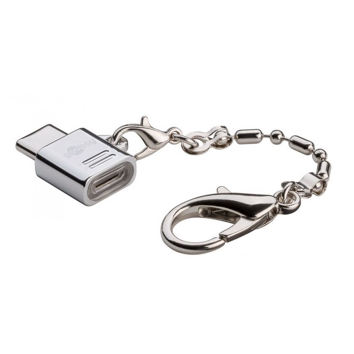 Goobay 45403 USB-C – USB 2.0 Micro-B OTG adapter, ezüst