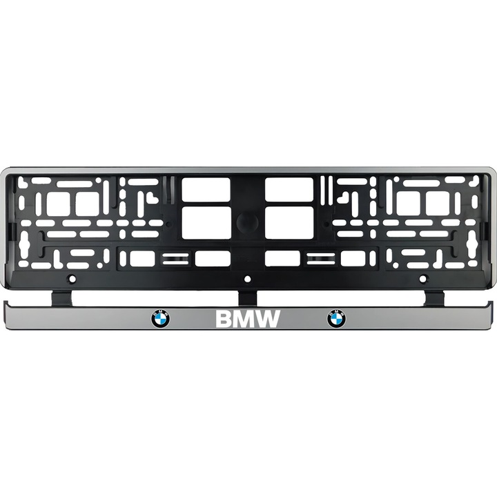 Комплект 2 поставки за регистрационни номера, сребристи, за BMW