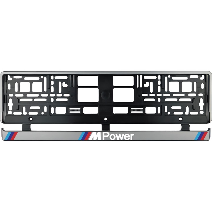 Комплект 2 поставки за регистрационни номера, сребристи, за MPower