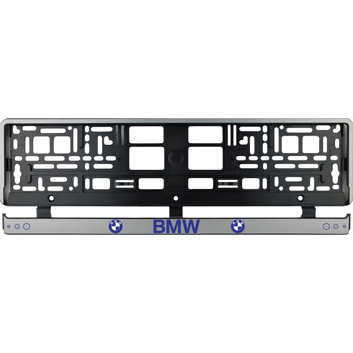 Комплект 2 поставки за регистрационни номера, сребристи, за BMW II
