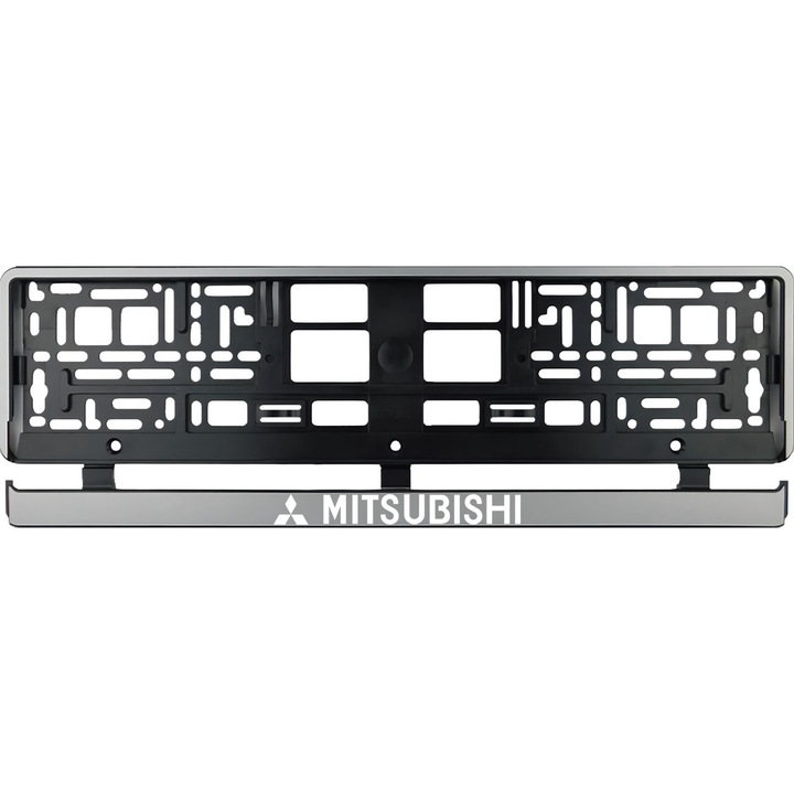 Комплект 2 поставки за регистрационни номера, сребристи, за Mitsubishi II