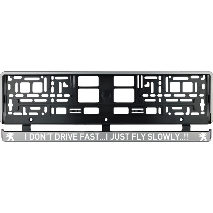 Комплект 2 поставки за регистрационни номера, сребристи, за Peugeot Drive