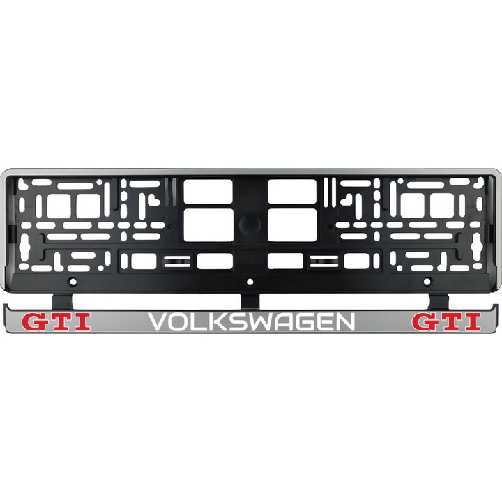 Комплект 2 поставки за регистрационни номера, сребристи, за VW GTI