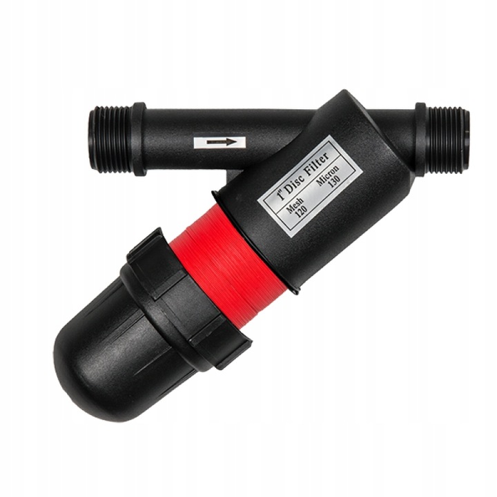 Дисков филтър Bradas mesh120GZ 1" DSF-100DML, 5m3/h, Черен/Червен