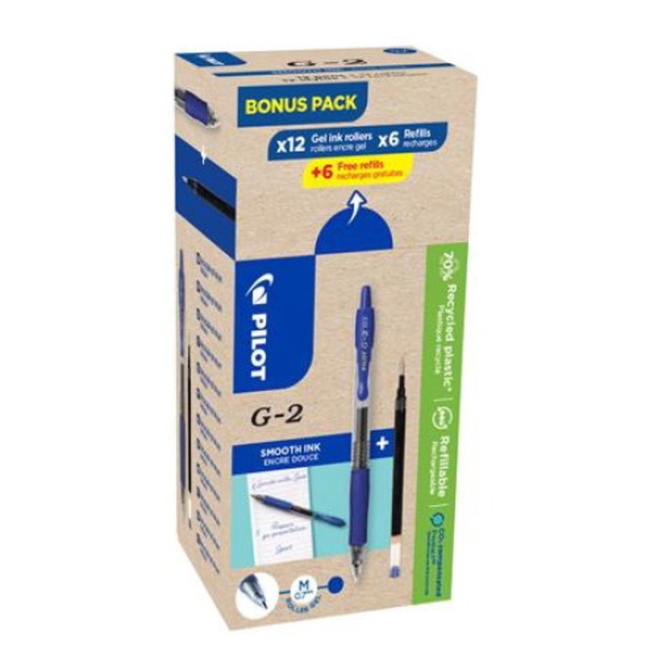 Pix, Pilot, Gel, 0,32 mm, Albastru