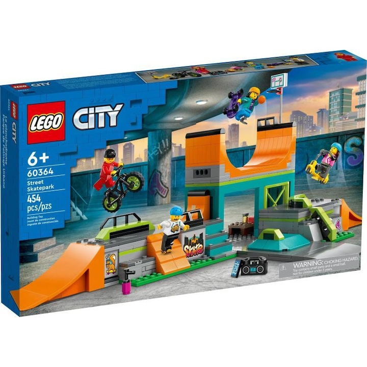 LEGO City - Gördeszkapark, 6+ év, 454 elem, Járművek, Épületek