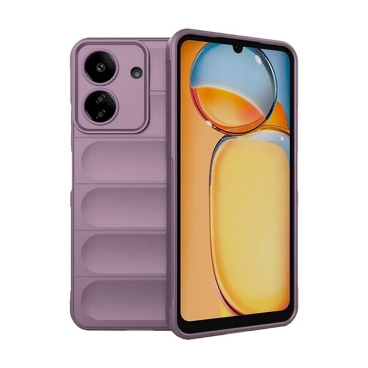 Gigapack szilikon mobiltelefon tok, ütésállóság, kameravédő, 3d, lila, kompatibilis: Xiaomi Poco C65 / Redmi 13C 4G