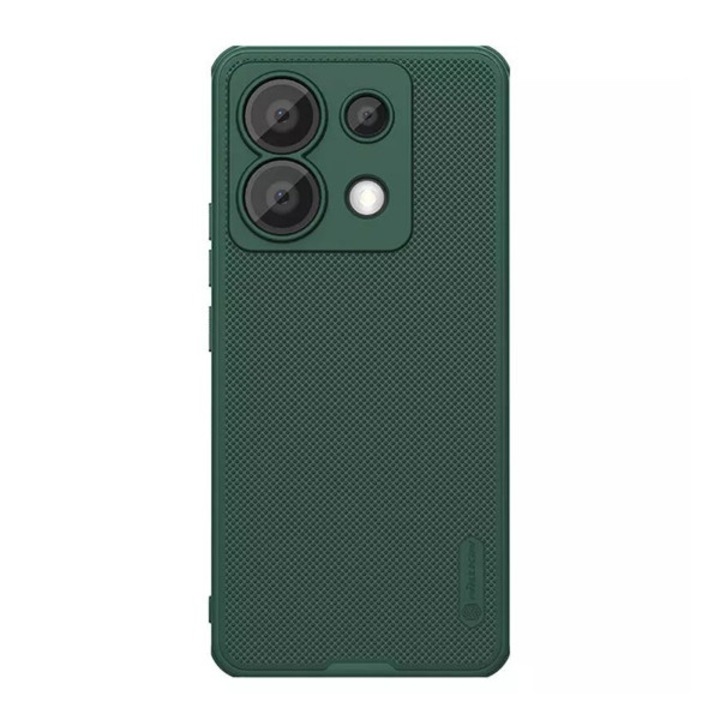 Nillkin super frosted pro műanyag mobiltelefon tok, ütésállóság, gumírozott, érdes felület, sötétzöld, kompatibilis: Xiaomi Poco X6 / Redmi Note 13 Pro 5G