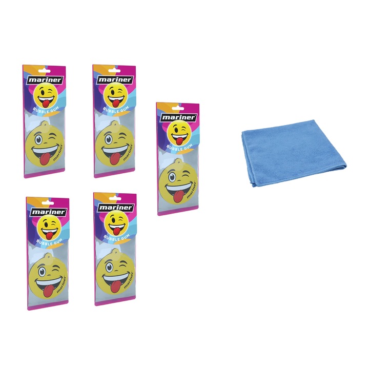Mariner Smile autós légfrissítő 5 csomagos rágógumi és mikroszálas kendő