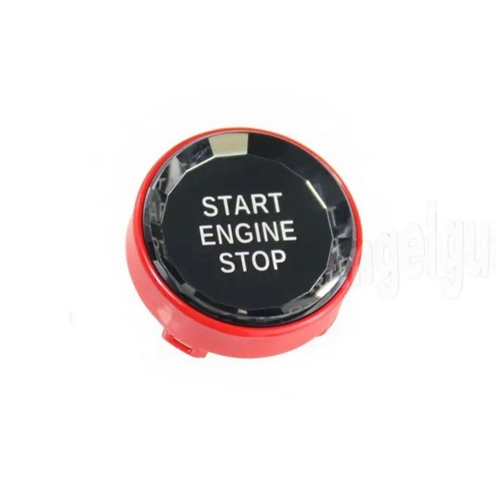 Buton Capac Start Stop Cristal BMW E60 E61 E63 X5 E70 X6 E71 E81 E82 X1 E83 E84 E87 Z4 E89 E90 E91 E92 E93, Rosu