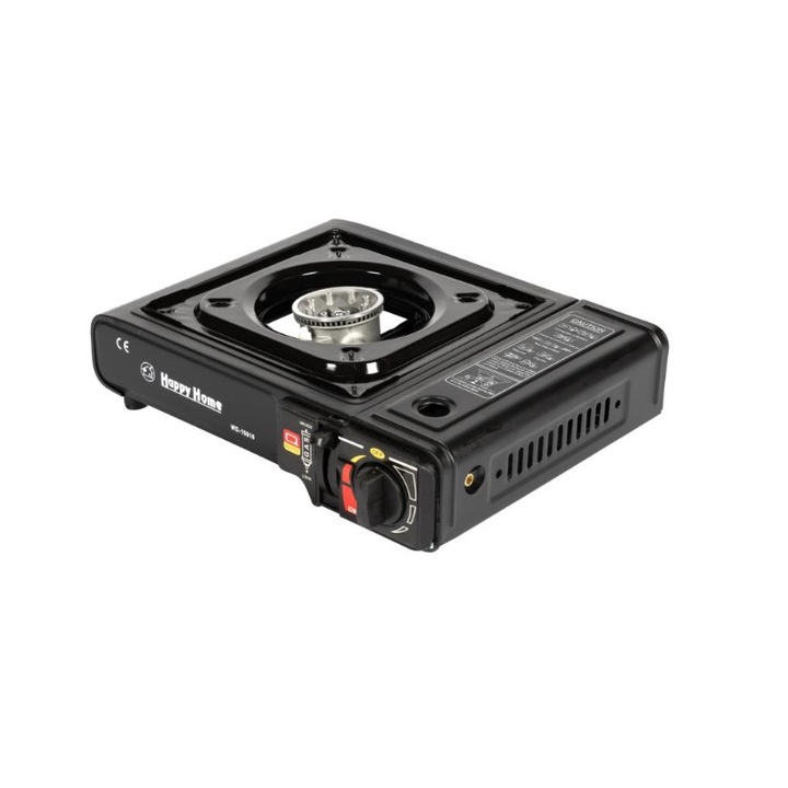 Преносима къмпинг печка, 1.3 kW, електрическо запалване, черна, Stuffix®