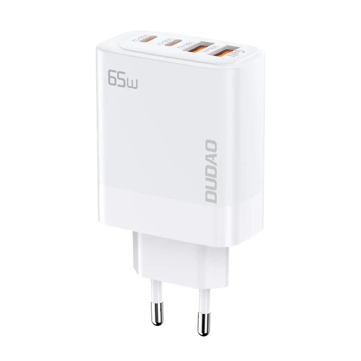 Incarcator retea Dudao A65EU, GaN, 2xUSB-A, 2xUSB-C PD 65W, alb